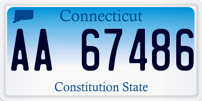 CT license plate AA67486