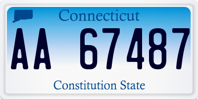 CT license plate AA67487