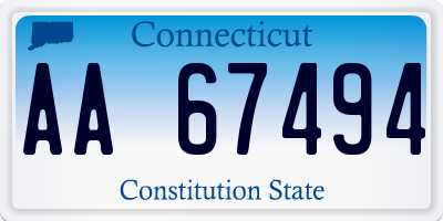 CT license plate AA67494