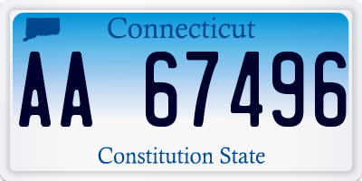 CT license plate AA67496