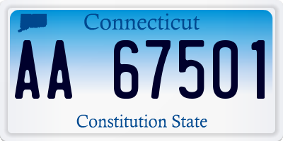 CT license plate AA67501