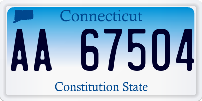 CT license plate AA67504