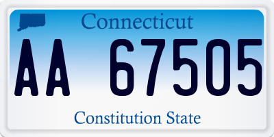 CT license plate AA67505