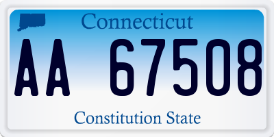 CT license plate AA67508