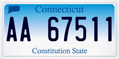 CT license plate AA67511