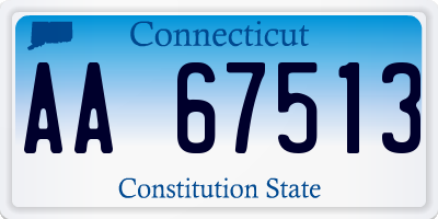 CT license plate AA67513