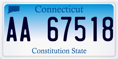 CT license plate AA67518