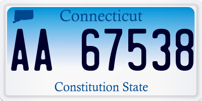 CT license plate AA67538