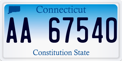 CT license plate AA67540