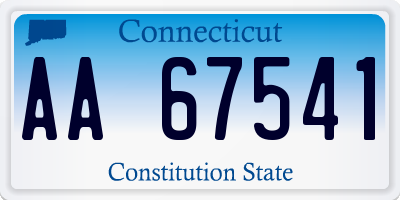 CT license plate AA67541