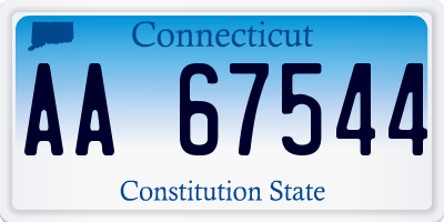 CT license plate AA67544