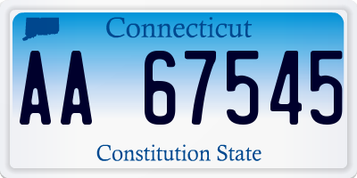 CT license plate AA67545