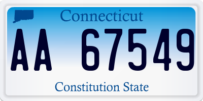 CT license plate AA67549