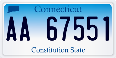 CT license plate AA67551