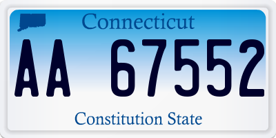 CT license plate AA67552