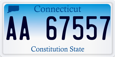 CT license plate AA67557