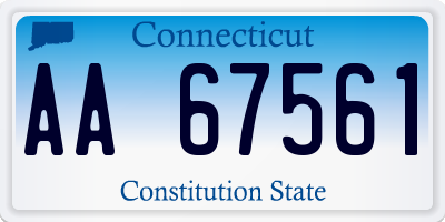 CT license plate AA67561