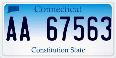 CT license plate AA67563