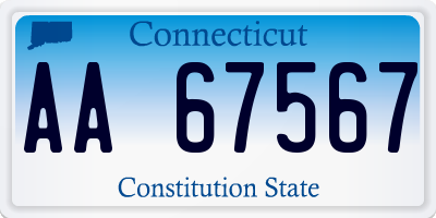 CT license plate AA67567