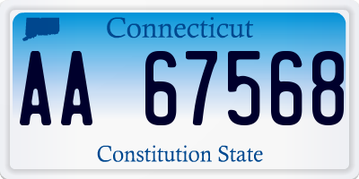 CT license plate AA67568