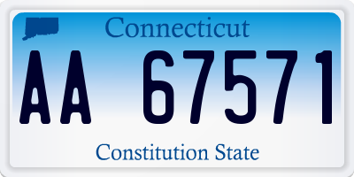 CT license plate AA67571