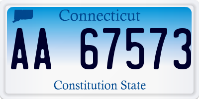 CT license plate AA67573