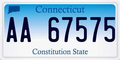 CT license plate AA67575