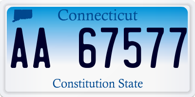 CT license plate AA67577