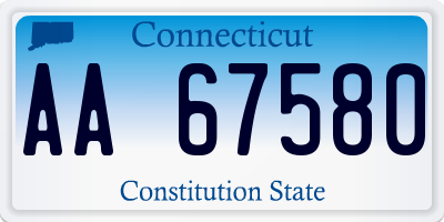 CT license plate AA67580