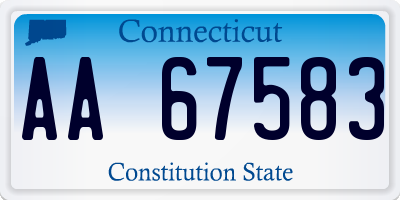 CT license plate AA67583