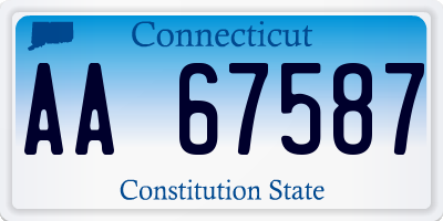 CT license plate AA67587