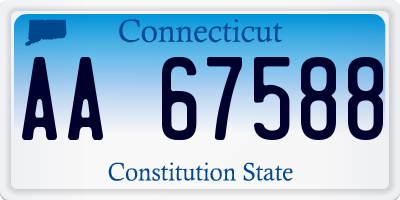 CT license plate AA67588