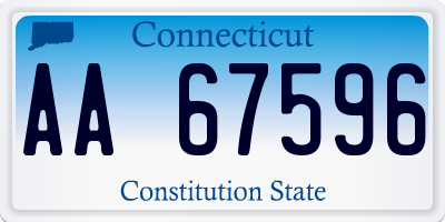 CT license plate AA67596