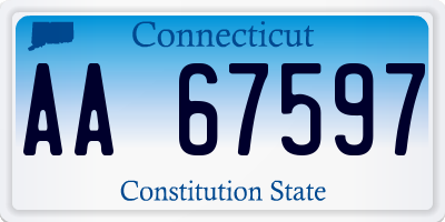 CT license plate AA67597