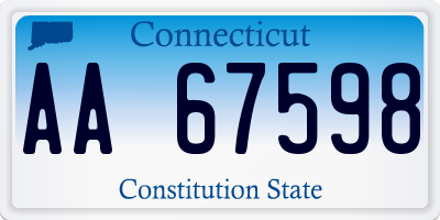 CT license plate AA67598