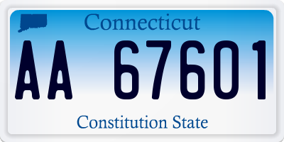 CT license plate AA67601