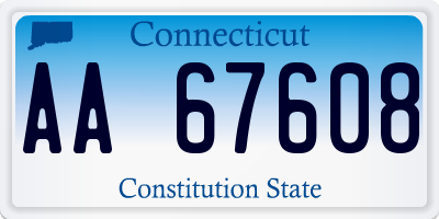 CT license plate AA67608