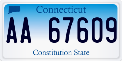 CT license plate AA67609