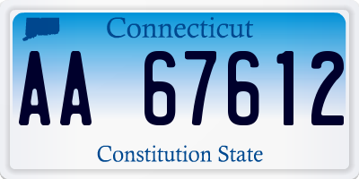 CT license plate AA67612