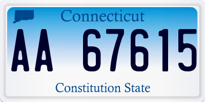 CT license plate AA67615