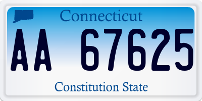 CT license plate AA67625