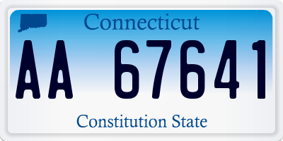 CT license plate AA67641
