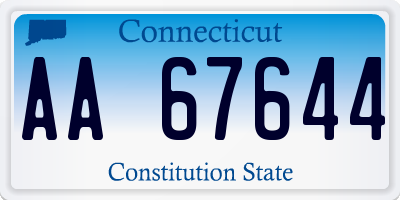 CT license plate AA67644