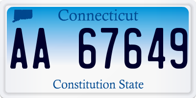 CT license plate AA67649