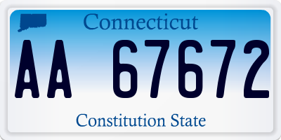 CT license plate AA67672