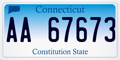 CT license plate AA67673