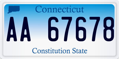 CT license plate AA67678
