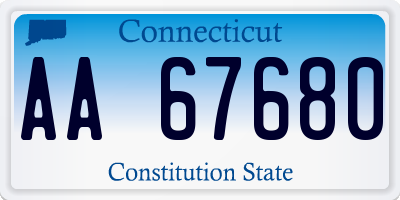 CT license plate AA67680