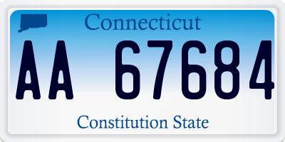 CT license plate AA67684