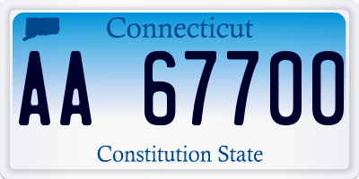 CT license plate AA67700